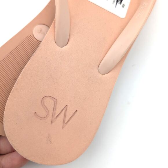 Stuart Weitzman Women's Embossed Flip Flop Thong Sandals Peach Size US7B - Picture 9 of 9